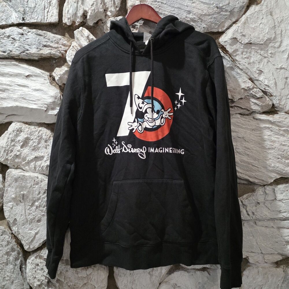 Walt Disney Imagineering Exclusive 70th Anniversary Hooded Sweatshirt XL Black